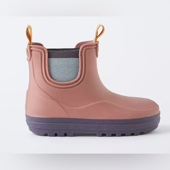 Zara Other - Zara Kids Waterproof Rain Boots - Sandy Pink and Purple, Toddler 6.5